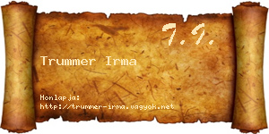 Trummer Irma névjegykártya