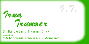 irma trummer business card